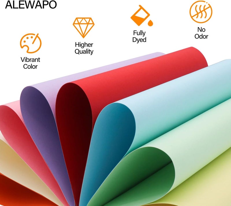 ALEWAPO Colored Cardstock 8.5 x 11 Assorted, 40 Sheets, 10 Colors Colored Copy Paper, 75 LB/200 GSM Construction Paper, ThickPaper Cardstock 8.5 x 11 for DIY Crafts, Kids School Supplies, Cricut - Image 3